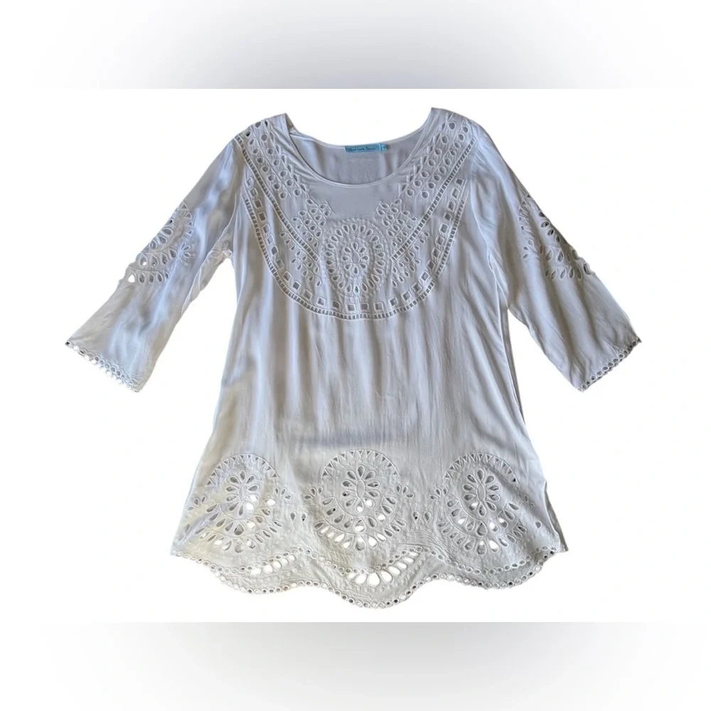 EUC Women’s Solitare Swim White Cover Up in Size Large. - Picture 2 of 8